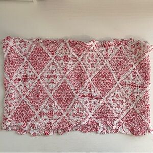 Brandy Blu brand red and white smocked tube top size large